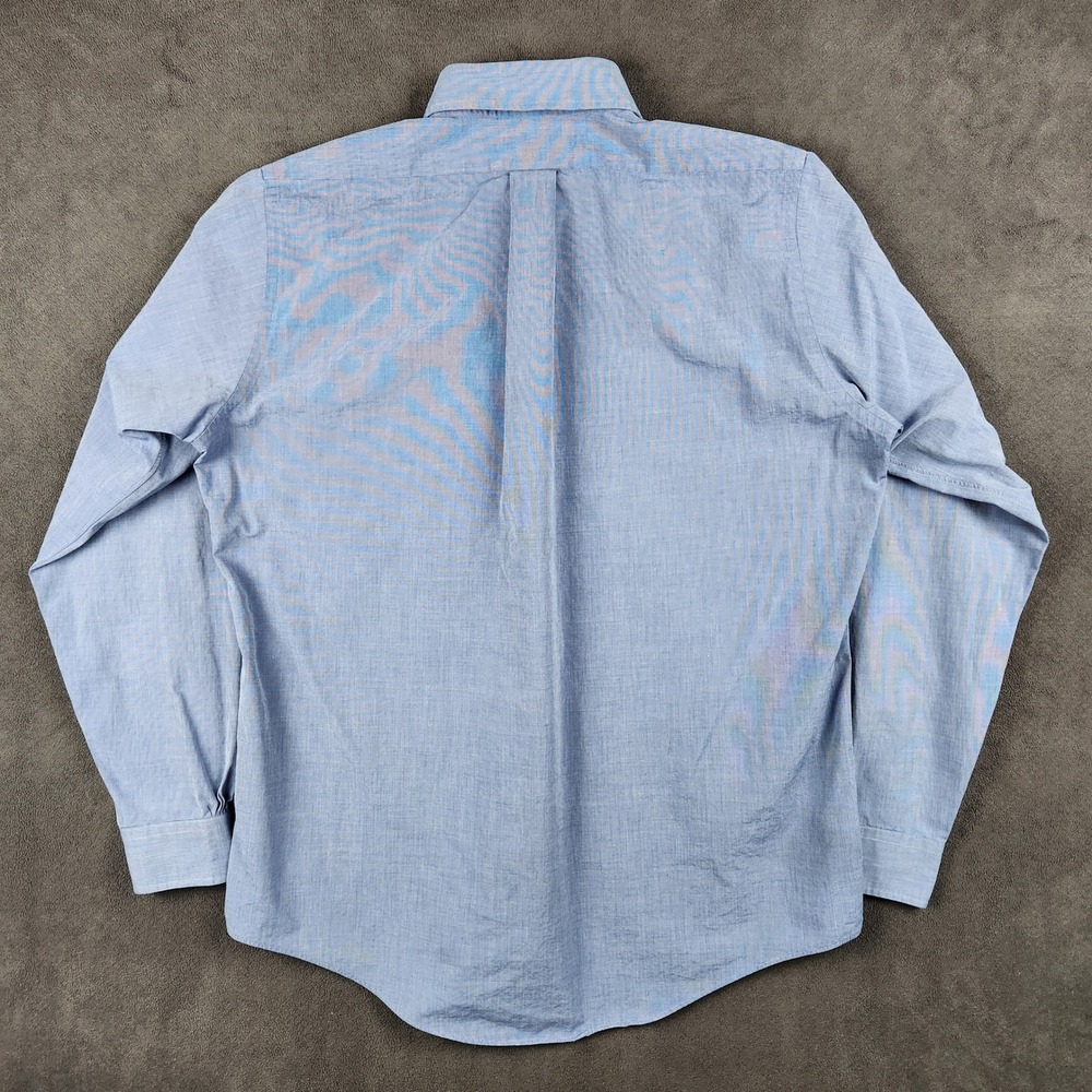Brooks Brothers Dress Shirt Mens 15.5 35 Blue White Stripe Button Up Long Sleeve - Picture 4 of 10